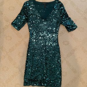 BCBG emerald green sequin dress